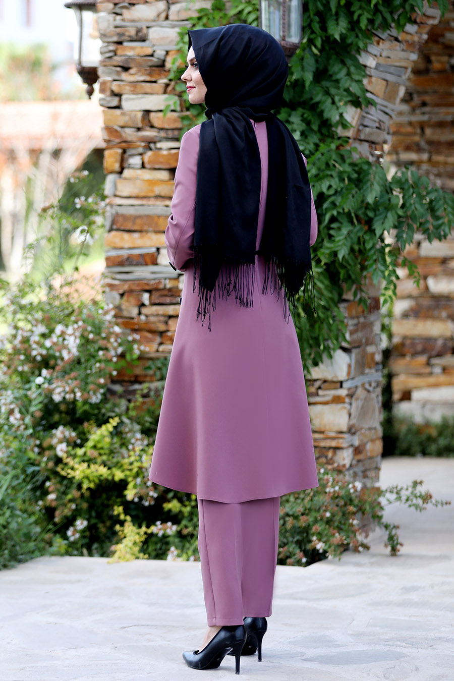 ROSE COLOR TUNIC AND PANT SUIT  