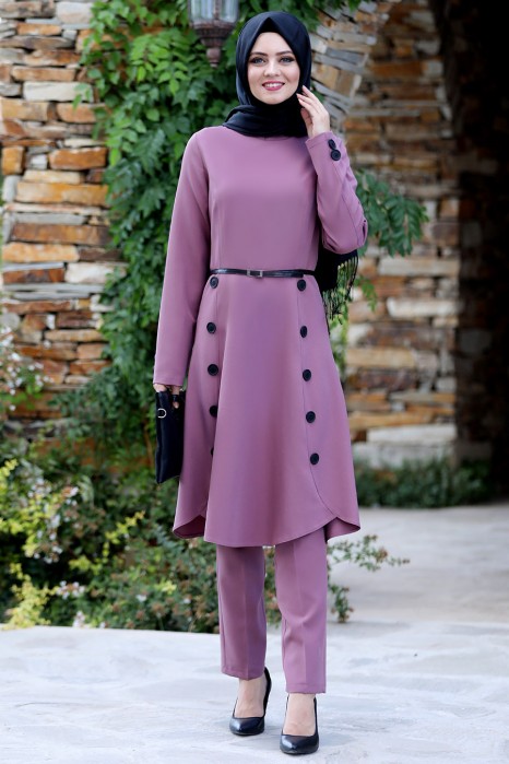 ROSE COLOR TUNIC AND PANT SUIT  