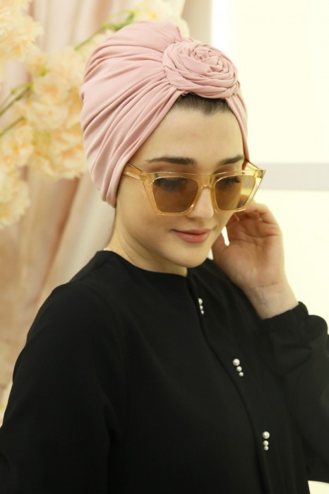 ROSE DETAILED INSTANT POWDER PINK SCARF