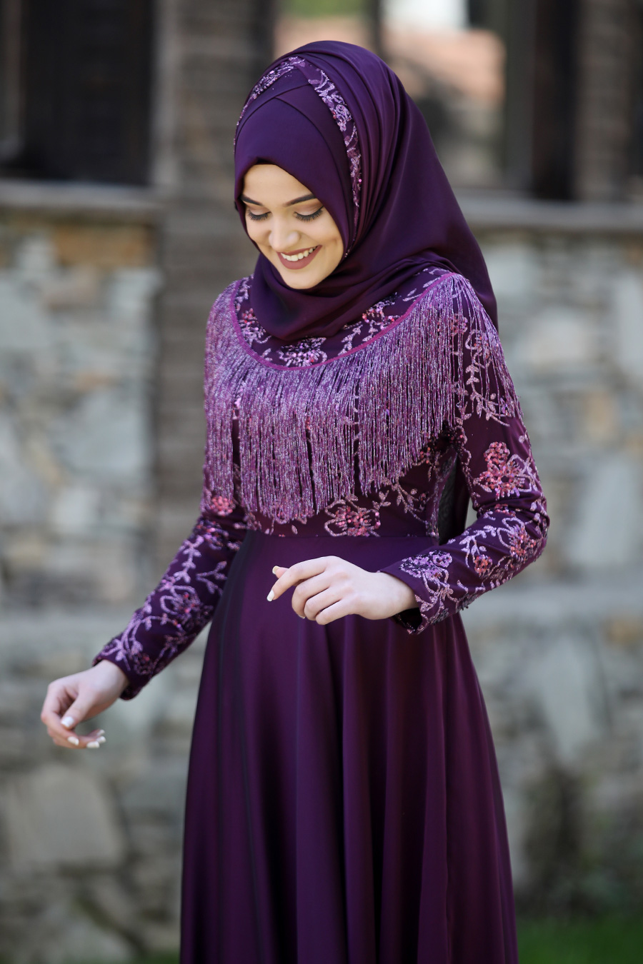PURPLE EVENING DRESS