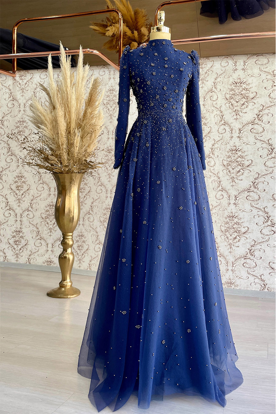 NAVY BLUE EVENING DRESS  