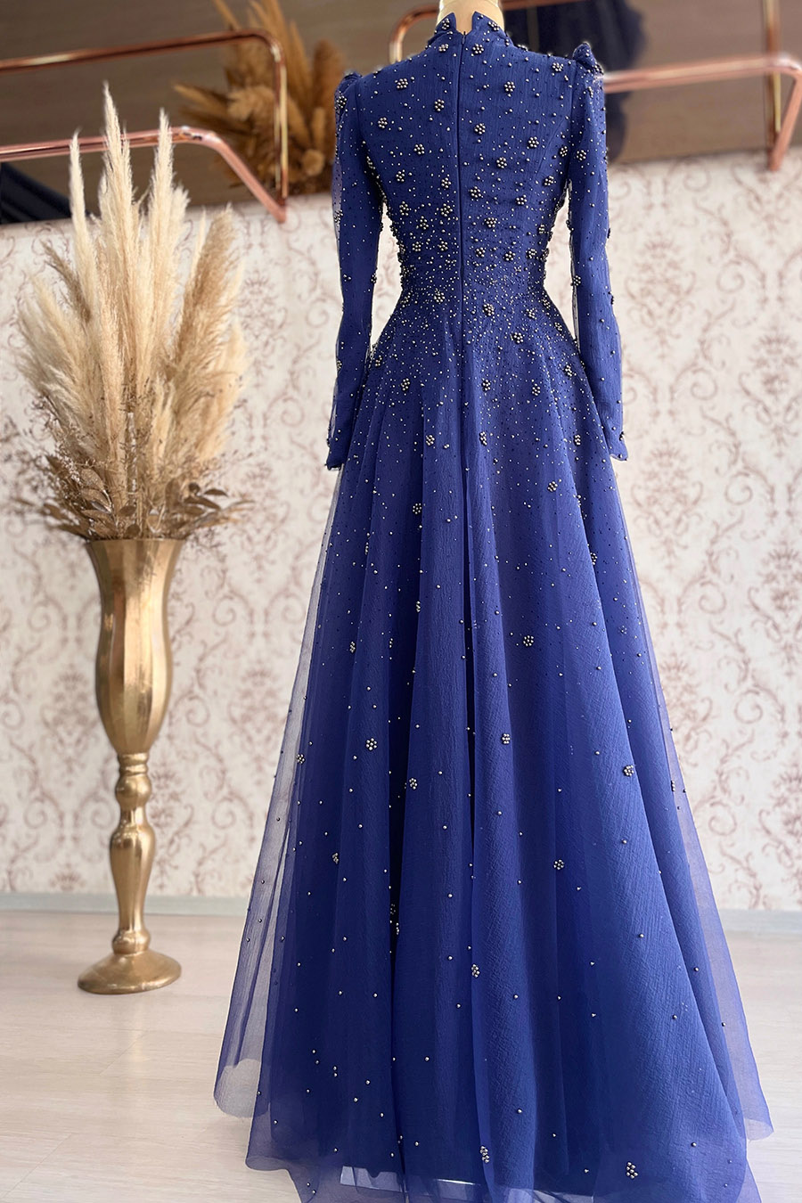 NAVY BLUE EVENING DRESS  