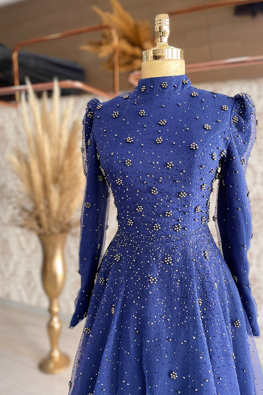 NAVY BLUE EVENING DRESS  