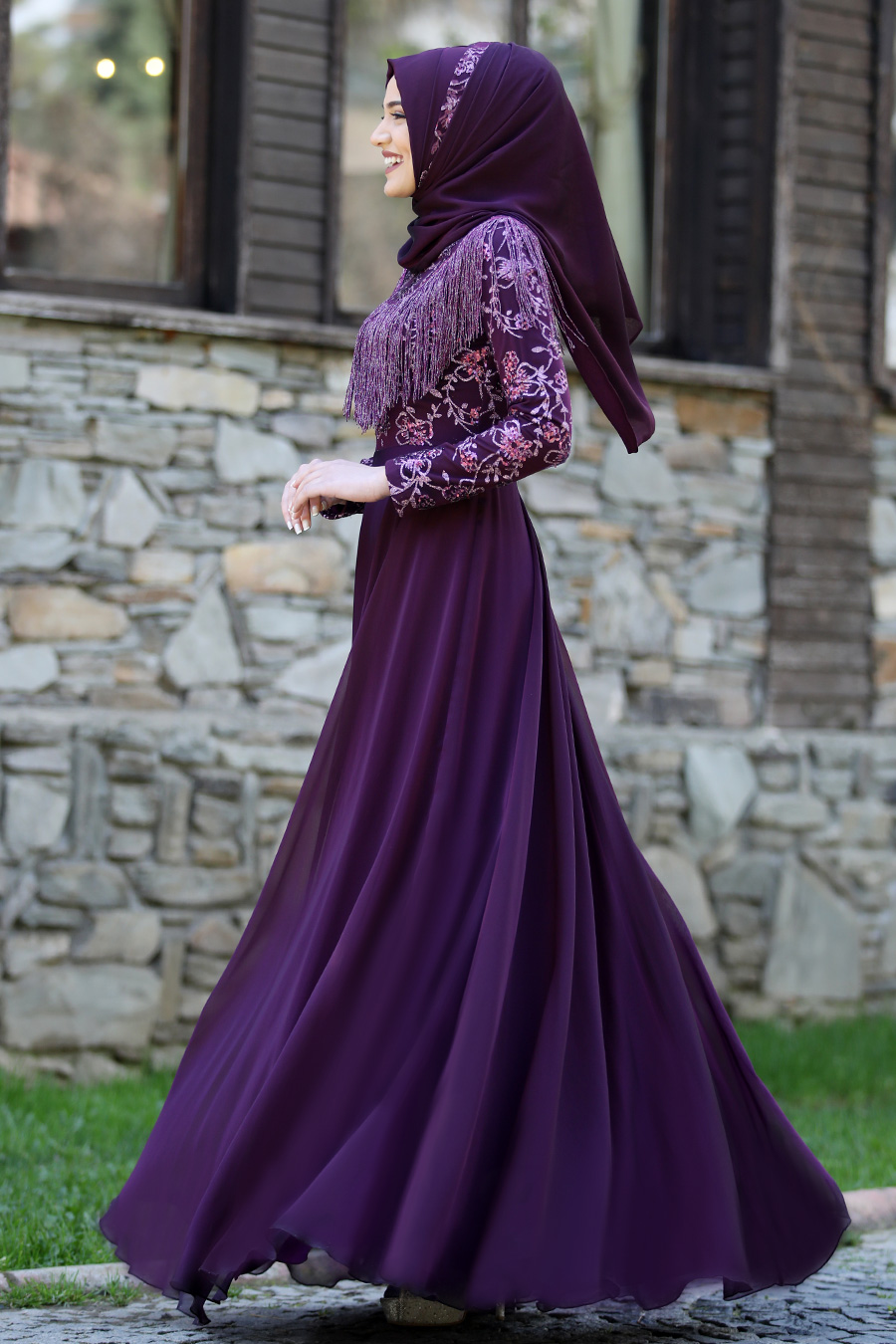 PURPLE EVENING DRESS