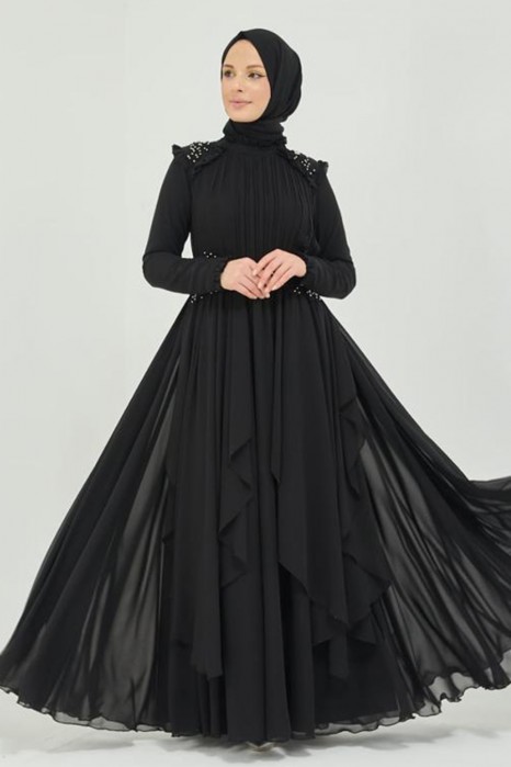 BLACK EVENING DRESS  