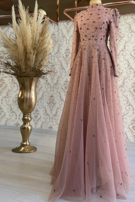POWDER PINK EVENING DRESS  