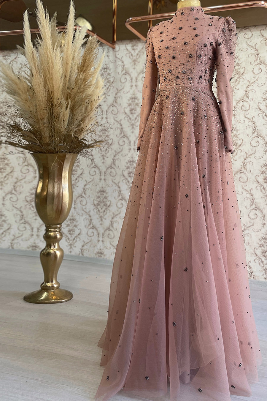 POWDER PINK EVENING DRESS  