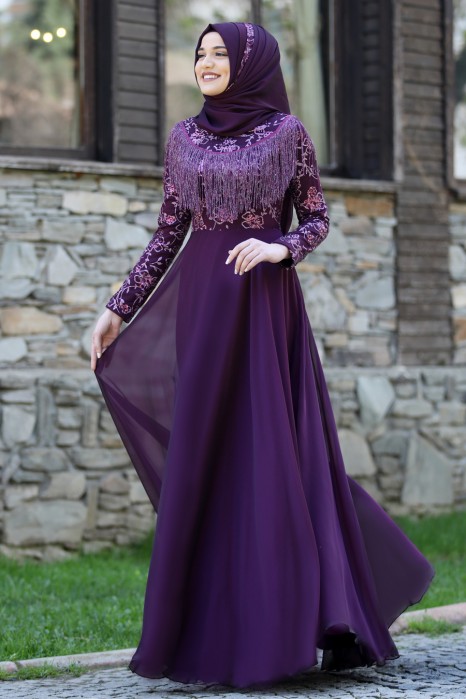 PURPLE EVENING DRESS