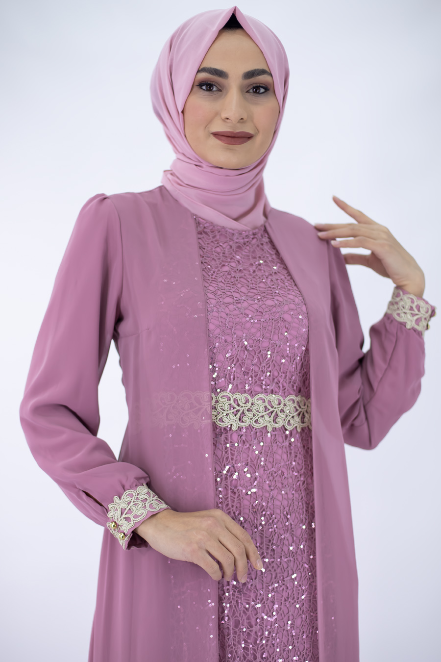 POWDER PINK  EVENING DRESS