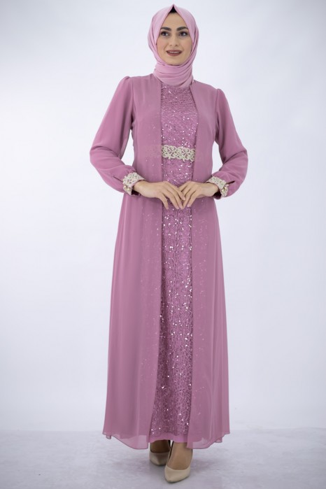 POWDER PINK  EVENING DRESS