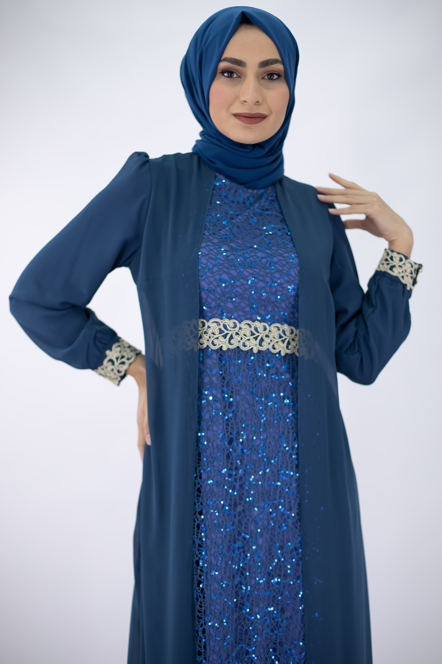 TURQUOISE EVENING DRESS