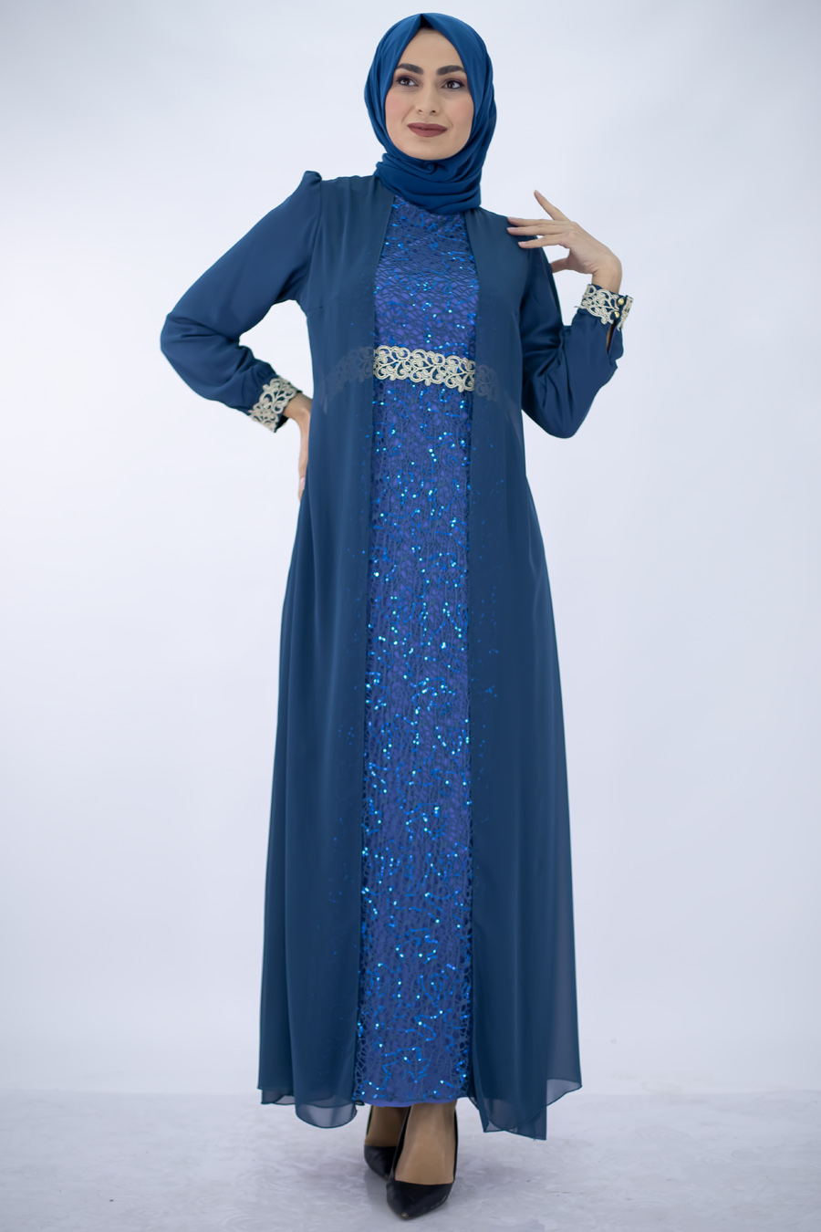 TURQUOISE EVENING DRESS