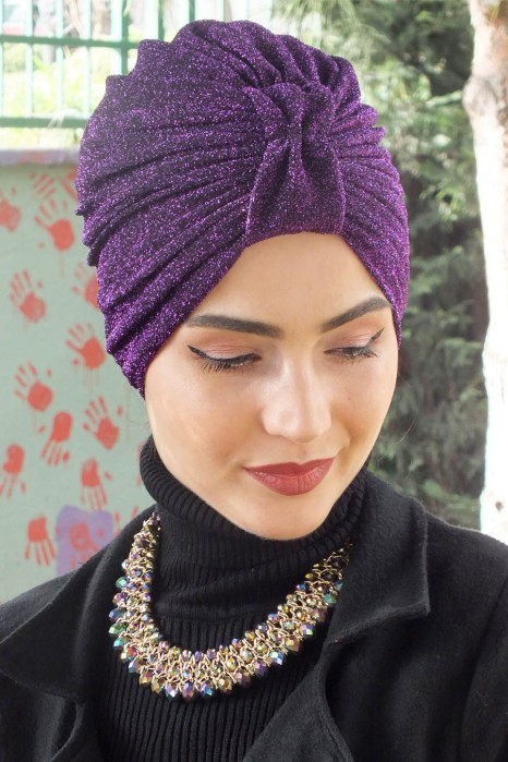 SHINING PURPLE TURBAN 