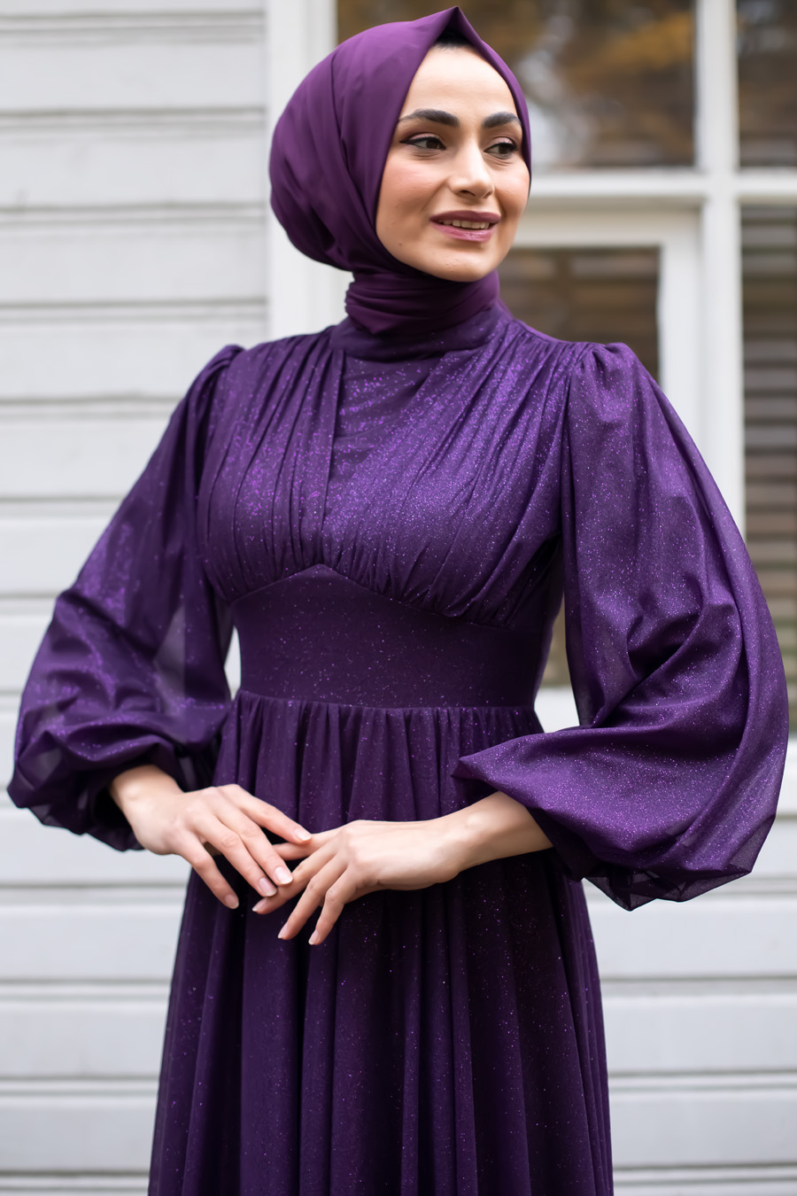 SHINING PURPLE EVENING DRESS 