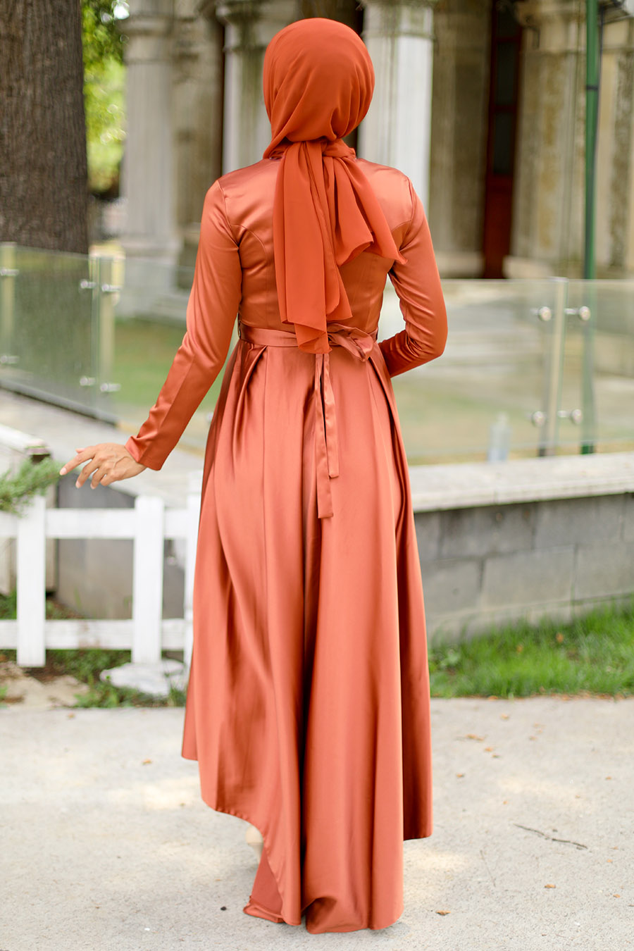 TAN COLOR EVENING DRESS  