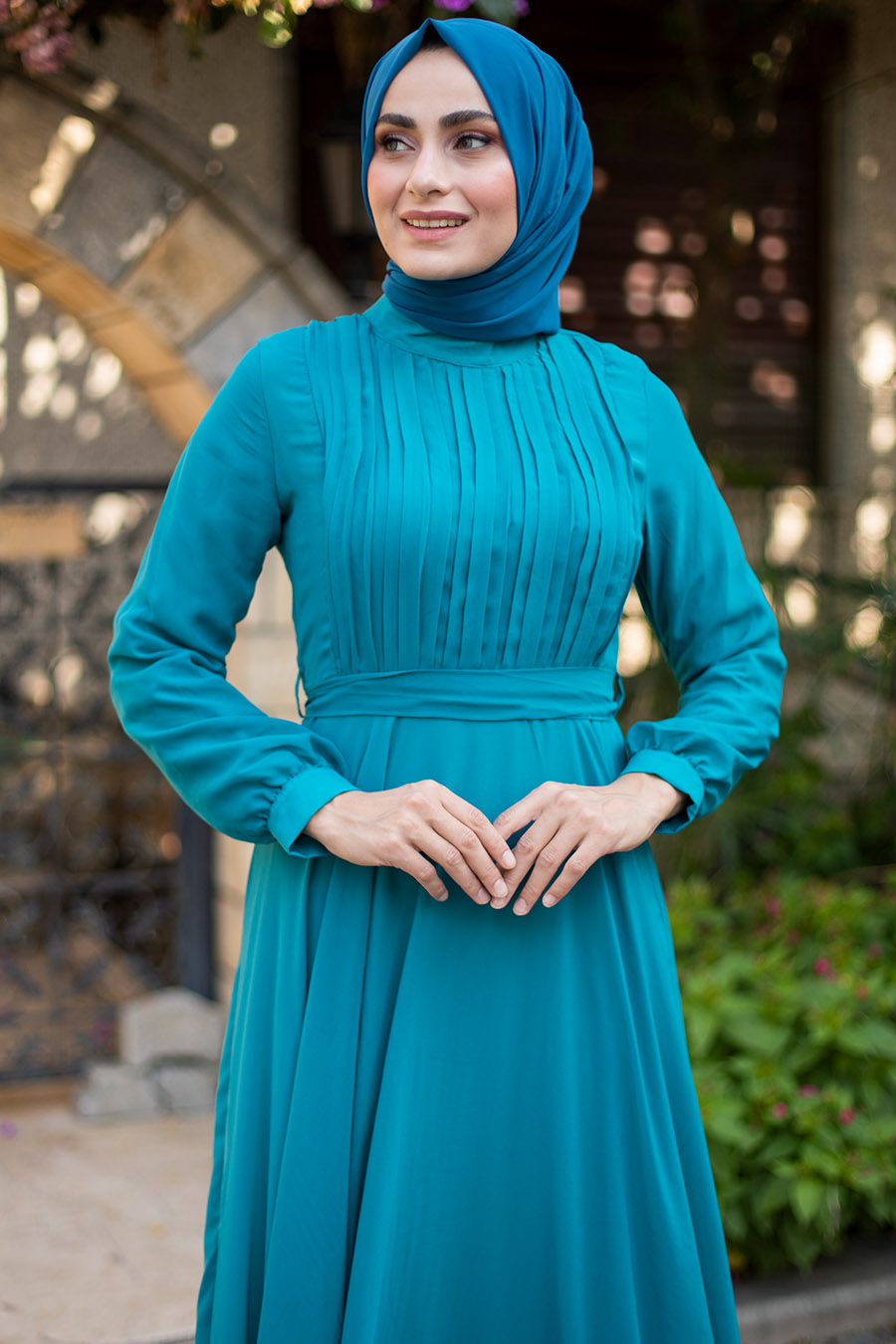 TURQUOİSE EVENİNG DRESS