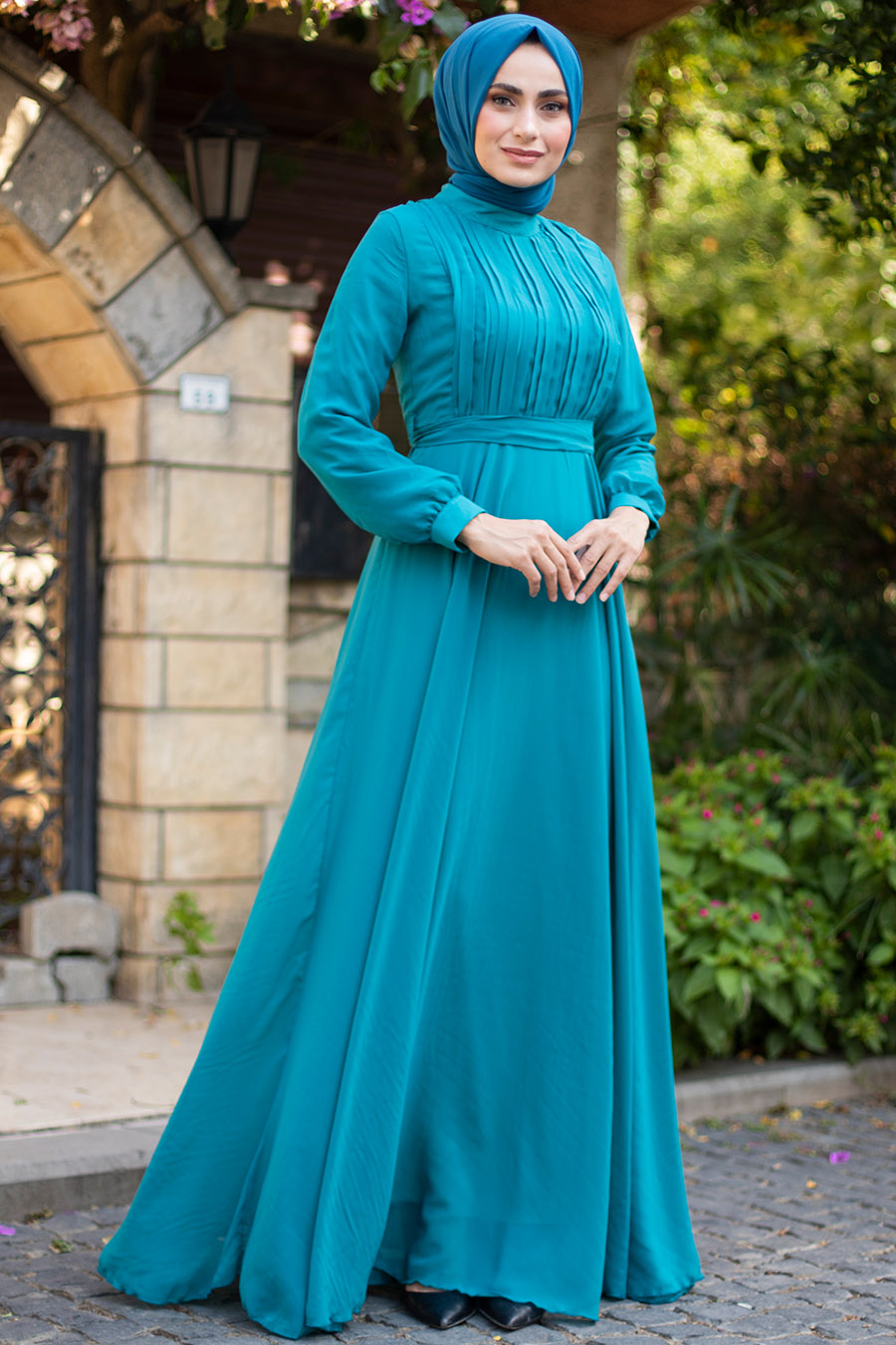 TURQUOİSE EVENİNG DRESS