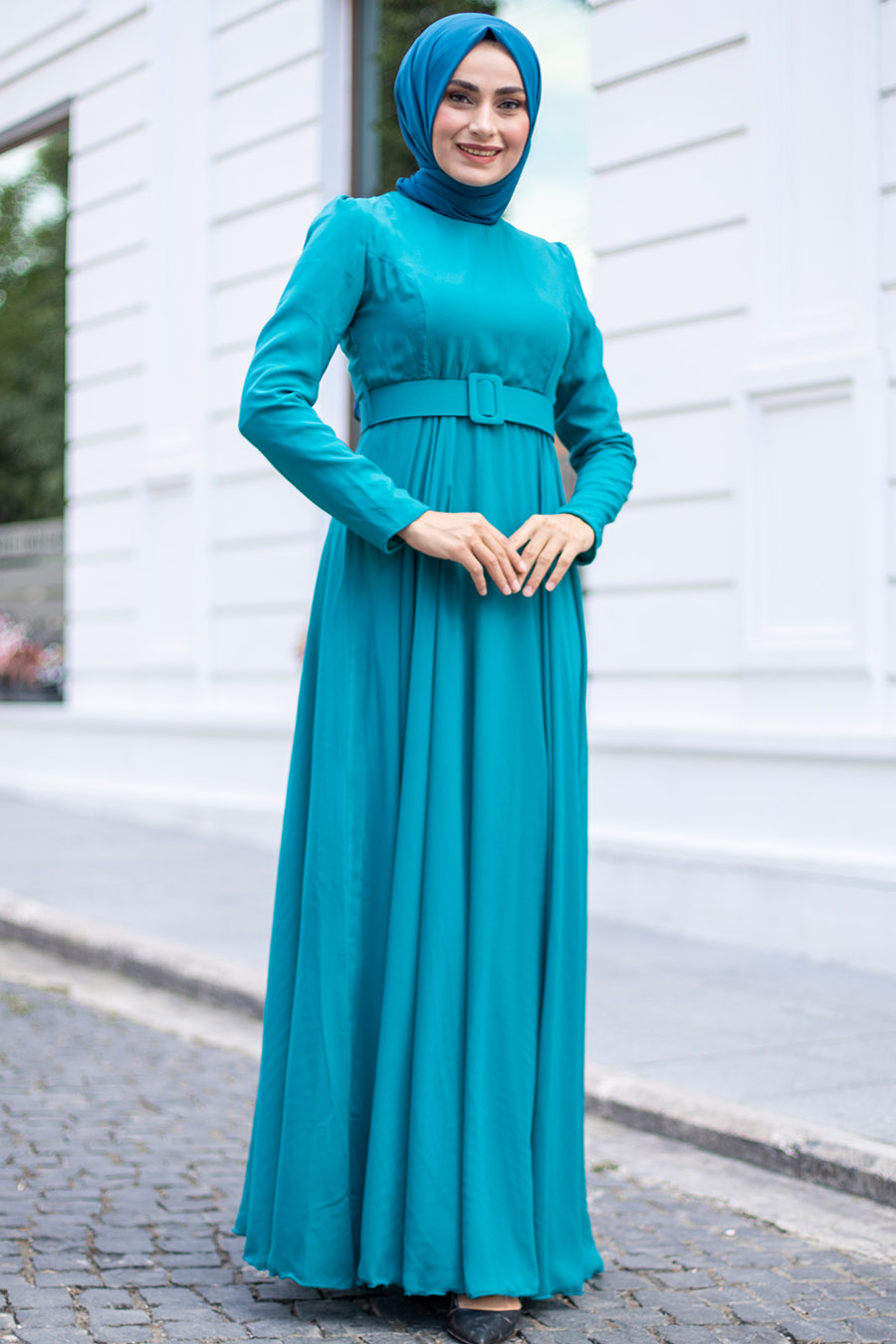 TURQUOİSE EVENİNG DRESS