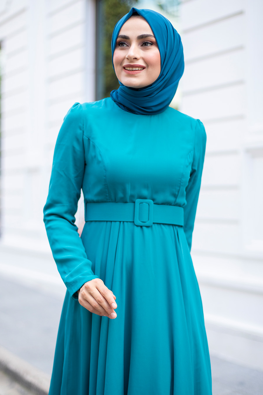 TURQUOİSE EVENİNG DRESS