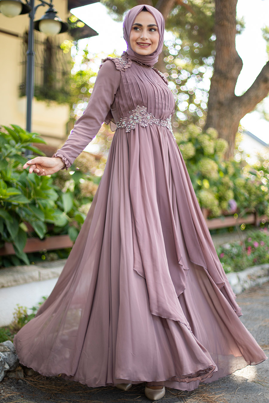 VISON COLOR EVENING DRESS  